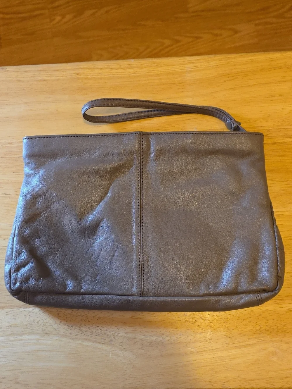 Vintage 80's Brenalini by Jonotti Brown Leather Wristlet Clutch Bag Butter Soft